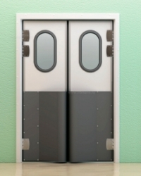 Маятниковые двери с фиксацией полотна